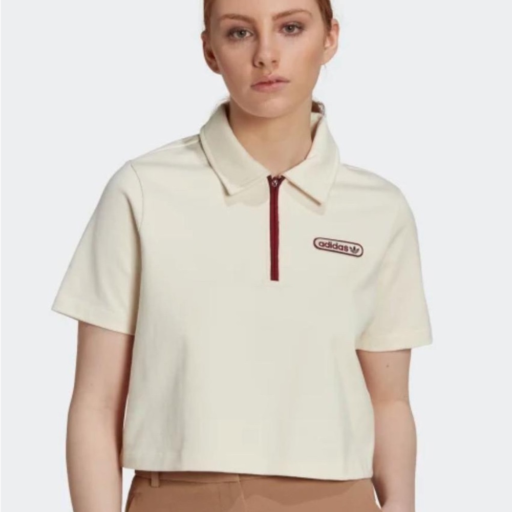 Adidas Crop Zip Polo Shirt • New With Tags